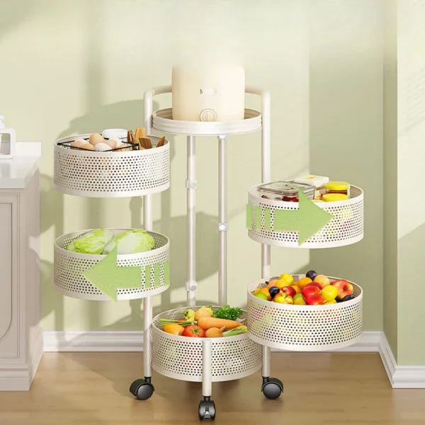 Kitchen vegetable basket rotating rack multi-functional storage rack multi-layer vegetable rack for vegetables and fruits - Image 2