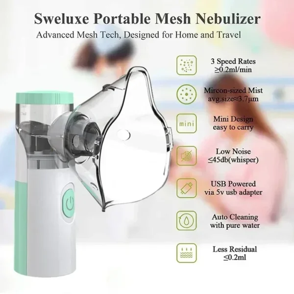 Inhaler Nebuliser Inhalator for Adult Kids Nebulizador Oximeter Ear Thermometer Health Handheld Inhale Nebulizer Mesh Atomizer - Image 3