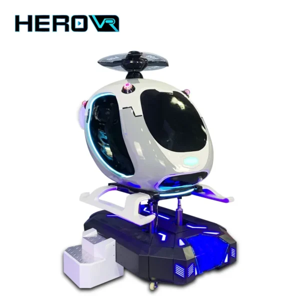 Indoor Playground Motion Flight Simulator Self Driving VR Helicopter Simulator Cockpit - Image 6