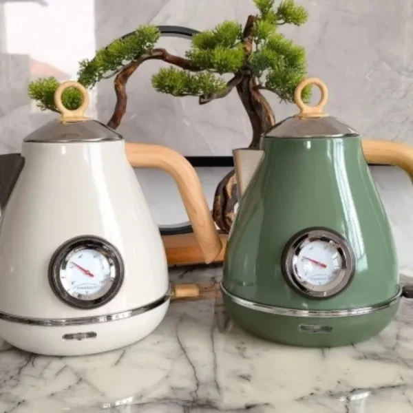Retro Electric Kettle European Style High Aesthetic Water Boiler with Overheat Protection Stainless Steel Teapot for Home - Image 2