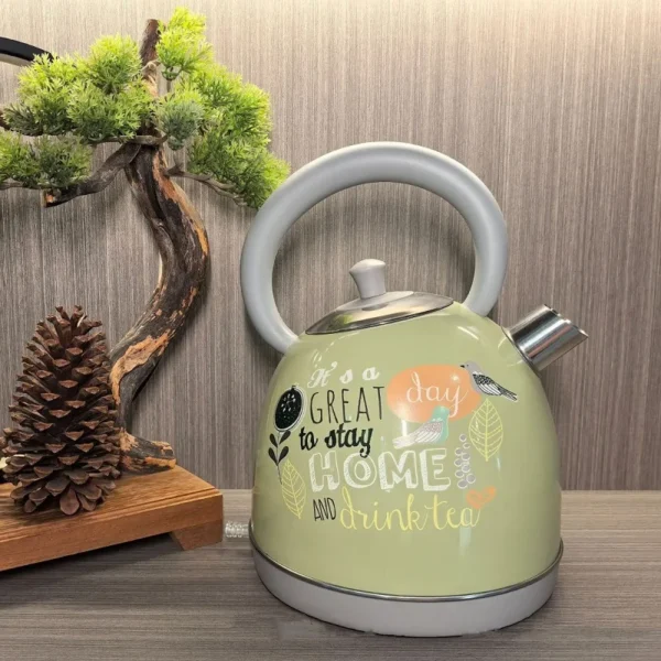 1700ml Retro Paint Decal Electrc Kettle Boiling Water With Thermometer Automatic Power Off 304 stainless Steel Teapot 1850W - Image 4