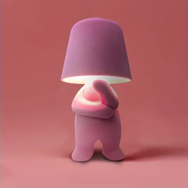 LED decorative ambiance thinker fabric plush villain table lamp ins style bedroom bedside desk bar USB rechargeable table lamps - Image 3