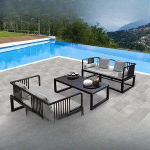 Outdoor aluminum alloy sofa coffee table combination designer courtyard villa garden waterproof and sunscreen leisure