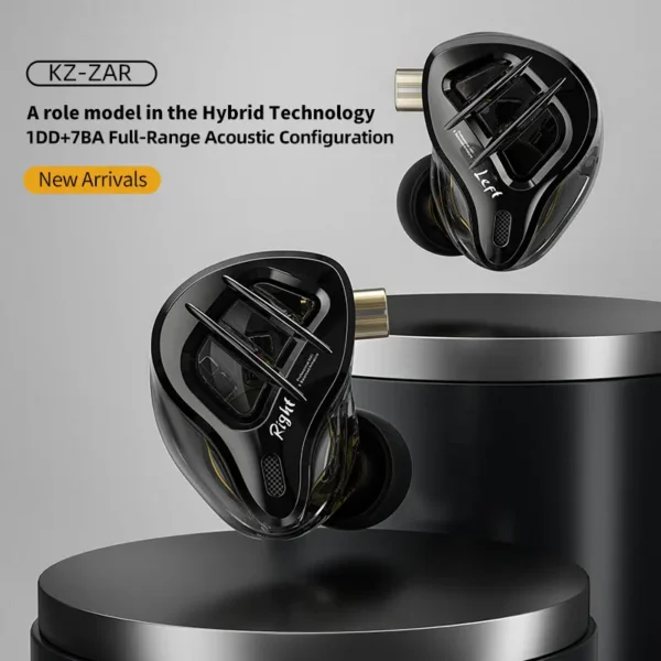 KZ ZAR HiFi Wired Earphone In Ear Monitor Earbuds Hybrid Technology 7BA+1DD IEM Headset With Microphone Bass Phone Headphones - Image 2