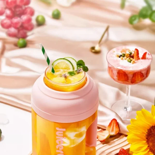Portable Juicer, Mini Electric Juice Cup, Household Compact Fruit Blender, Wireless Smoothie Mixer, USB Rechargeable - Image 4