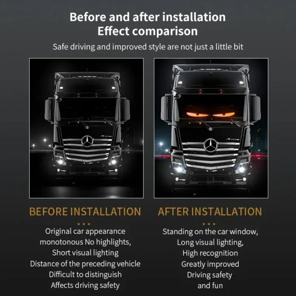 Devil's Eye Truck Windshield Remote Control Flexible Led Eye Animation Display Smart Scrolling Message Eye Soft LED Sign Board - Image 3