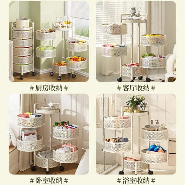 Kitchen vegetable basket rotating rack multi-functional storage rack multi-layer vegetable rack for vegetables and fruits - Image 5