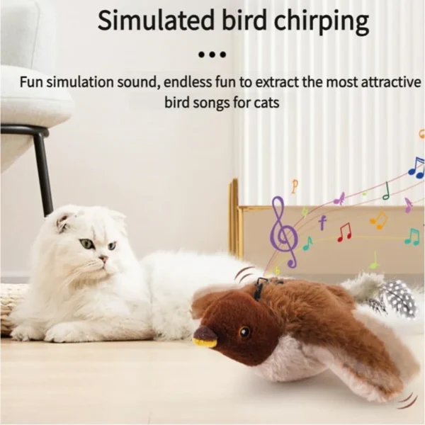 Interactive Cat Toy Chirping Bird , 2025 New Rechargeable Interactive Flapping Chirping Bird Cat Toy, Bird Catnip Toys Cat games - Image 3
