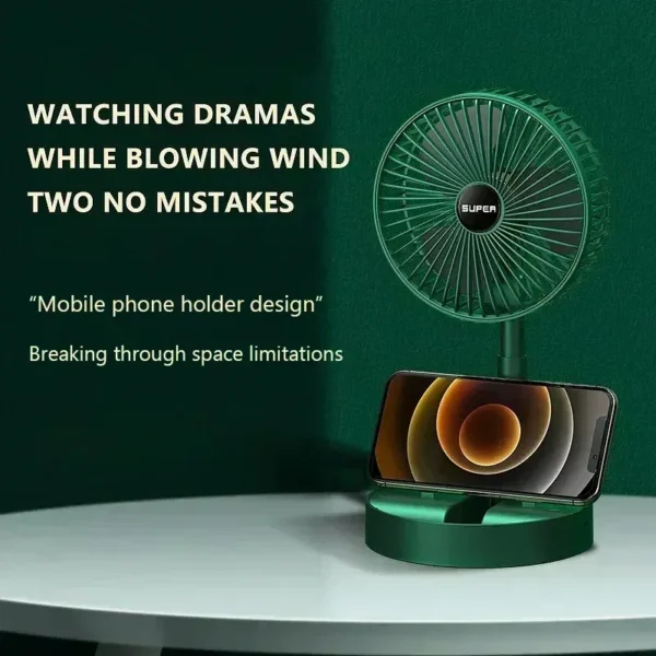 Retractable Mini Electric Fan Foldable Portable USB Charging Small Fan Low Noise High Duration for Home Desktop - Image 3