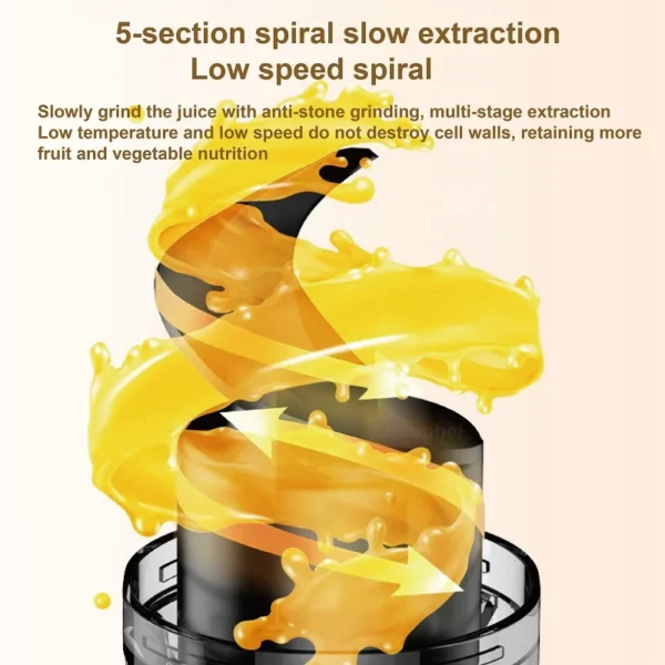 150W Electric Slow Juicer Auto Large Caliber Original Juicer Orange Celery Juicer Residue Juice Separation Fruit Juicer 800ml - Image 5