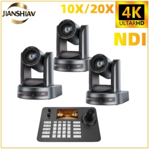 4K NDI 1pc-10pcs PTZ Camera SDI HDMI POE USB 20 Zoom Video Conference Camera for Church Business Meeting 1PC Controller Keyboard