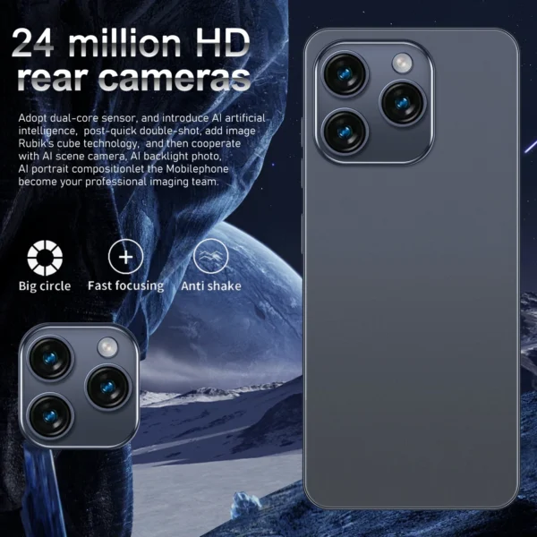 Global Version I16 Pro Max Smartphones Cellphones Android 14,6.8 inch Screen,12+512GB,13+24MP,Mobile phone,6800mAh Phone 5G - Image 4