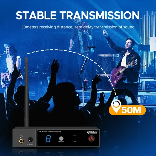 UHF IEM In-Ear Monitoring Wireless System Singal Channel With Multiple Transmitter For Small Concerts And Home Theater - Image 4