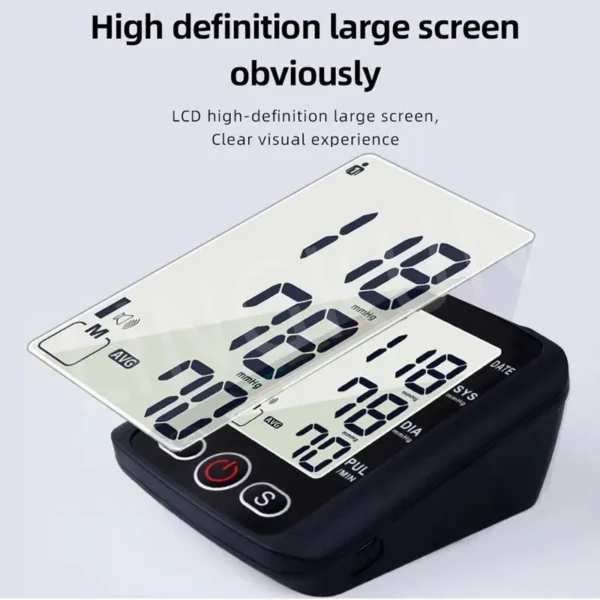 Big Screen Broadcast English Voice Tonometer New LED Black Blood Pressure Monitor BP Monitors Arm Tensiometers Heart Rate Meter - Image 5