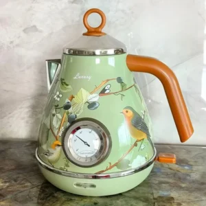 Retro Electric Kettle Stainless Steel Auto Shut-Off Water Boiler Classic Style Tea Pot 304 Heating Kettle for Home Use