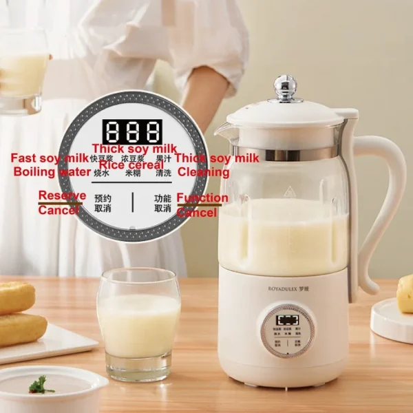 1000ml Soy Milk Machine Fully Auto Reservation Wall Breaking Machine 18 Leaf Knife Mixer Home Electric Juicer Multi-function - Image 3