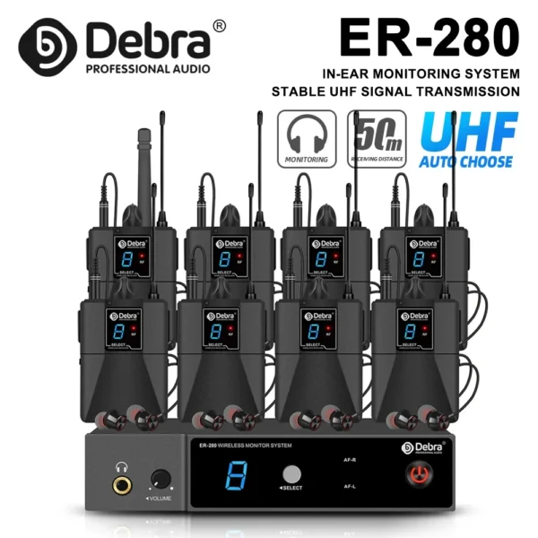 UHF IEM In-Ear Monitoring Wireless System Singal Channel With Multiple Transmitter For Small Concerts And Home Theater