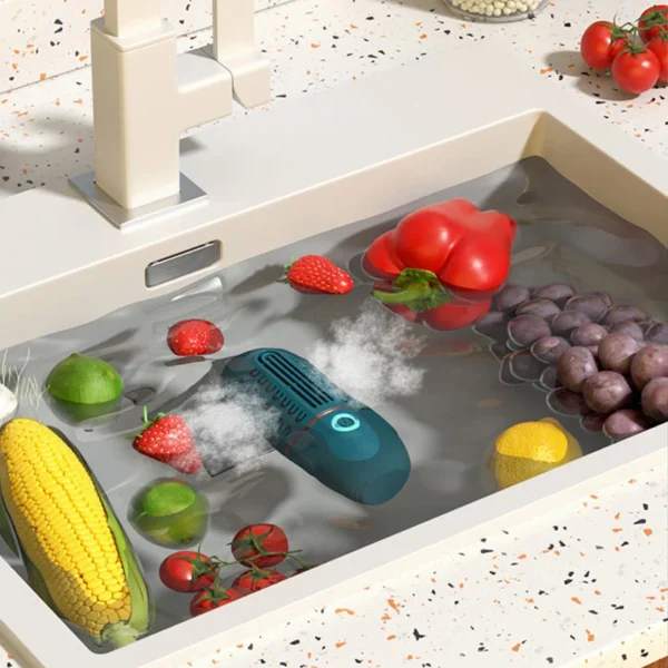 220V Portable Fruit Vegetable Cleaner Wireless Mini Washing Machine Vegetable Washers Capsules Shape Vegetable Cleaning Machine - Image 5