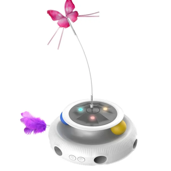 3 in 1 Smart Cat Toys Automatic Fluttering Butterfly Feather Fun Ball Toy Set For Cat Electronic Interactive Pet Toy Accessories - Image 4