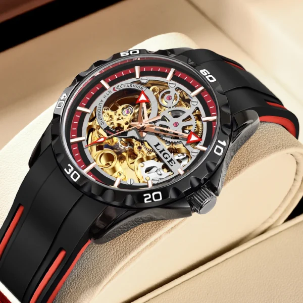 LIGE Mechanical Watches Chronograph Watch for Men Automatic Men's Watches Luxury Original Brand Stainless Steel Tourbillon Clock - Image 2