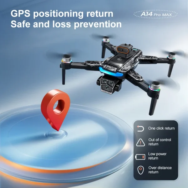Xiaomi A14Pro Max 8K HD Three Camera GPS Brushless Optical Flow Obstacle Avoidance Foldable Quadcopter Drone Toys RC20000M New - Image 5