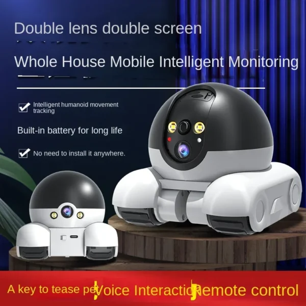 Dual lens, dual screen household 360 degree high-definition robot monitoring vehicle intelligent camera - Image 3