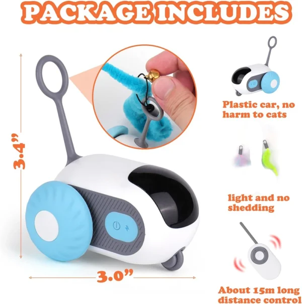 Smart Cat Toy 2 Modes Automatic Moving Remote Controlled Toy Car for Cats Dogs Interactive Playing Kitten Training Pet Supplies - Image 2
