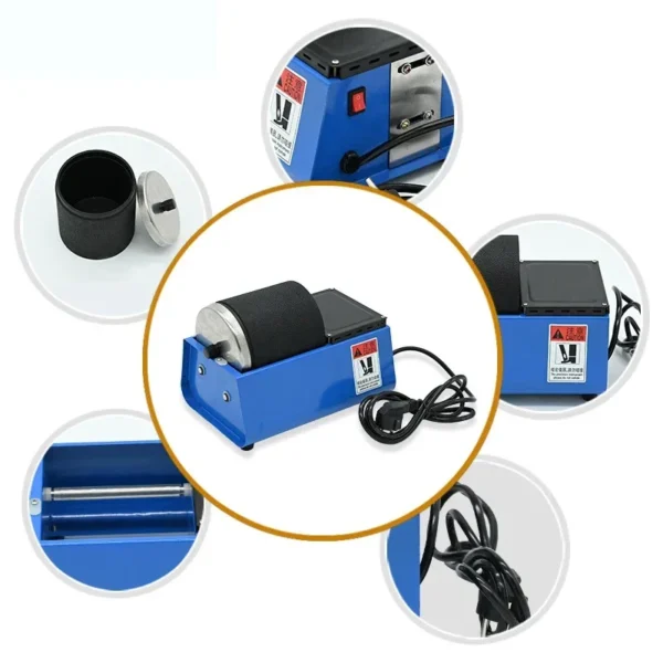 Jewelry Tool Mini Rotary Polishing Machine With Rubber Bucket Automatic Wenwan Electric - Image 5