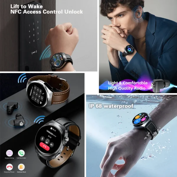 2025 New For HUAWEI 2 in 1 TWS Earphone Smart Watch Men AMOLED Bluetooth Call NFC Sports Health monitor Music Waterproof Watches - Image 4