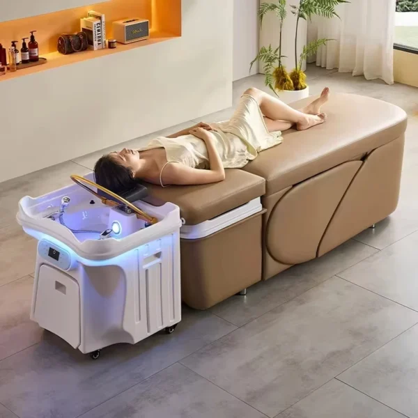 2025Head spa bed shampoo chair wash hair salon furniture backwash portable hairdressers spa sinksupplies for professionals - Image 2