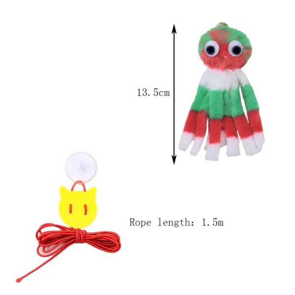 Fashion hanging sound octopus cat toys to relieve boredom and self-exciting plush octopus elastic rope teasing cat stick pet toy - Image 6