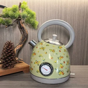 1.7L Retro Paint Decal Electrc Kettle Boiling Water With Thermometer Automatic Power Off 304 stainless Steel Teapot 1850W