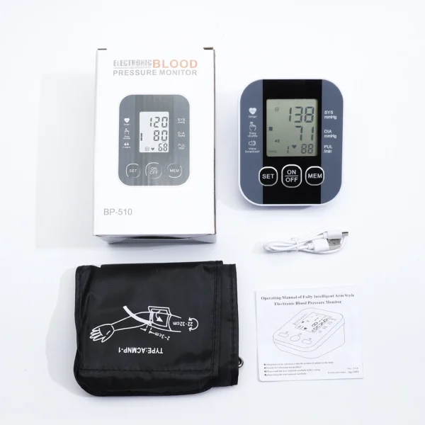Digital Arm Blood Pressure Meter 32cm Cuff Medical Pressure Tonometer Tensiometer Baumanometer Pulse Sphygmomanometer - Image 2