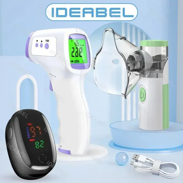 Inhaler Nebuliser Inhalator for Adult Kids Nebulizador Oximeter Ear Thermometer Health Handheld Inhale Nebulizer Mesh Atomizer