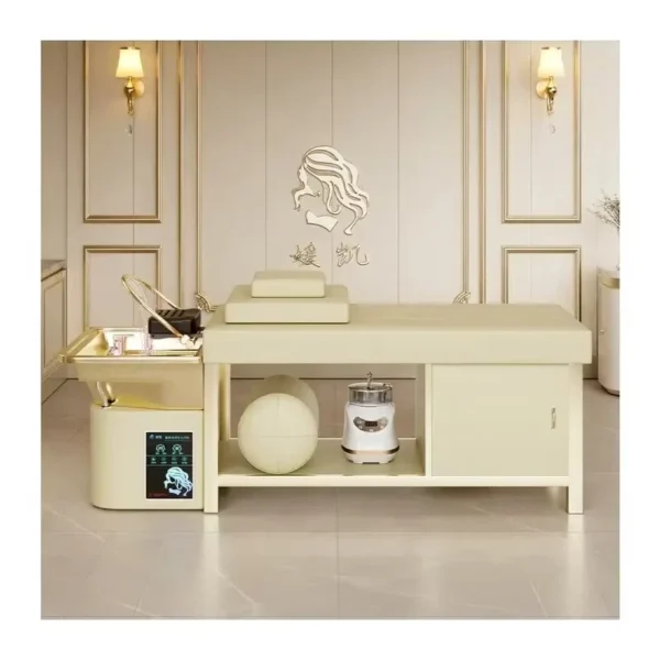 New luxury salon head spa bed golden beauty salon special Thai massage shampoo bed-2025 - Image 4