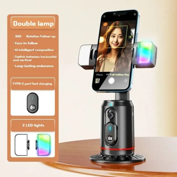 COOL DIER 2025 New 360 Rotation Gimbal Stabilizer, Selfie Stick Tripod Desktop Face Tracking Gimbal for Tiktok Smartphone Live - Image 2