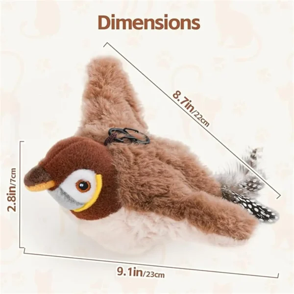 Interactive Cat Toy Chirping Bird , 2025 New Rechargeable Interactive Flapping Chirping Bird Cat Toy, Bird Catnip Toys Cat games - Image 6