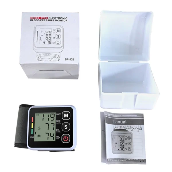 Automatic Digital Blood Pressure Heart Monitor Tensiometer Wrist Cuff Manometer Sphygmomanometer BP Pulse Rate Meter Machine - Image 5