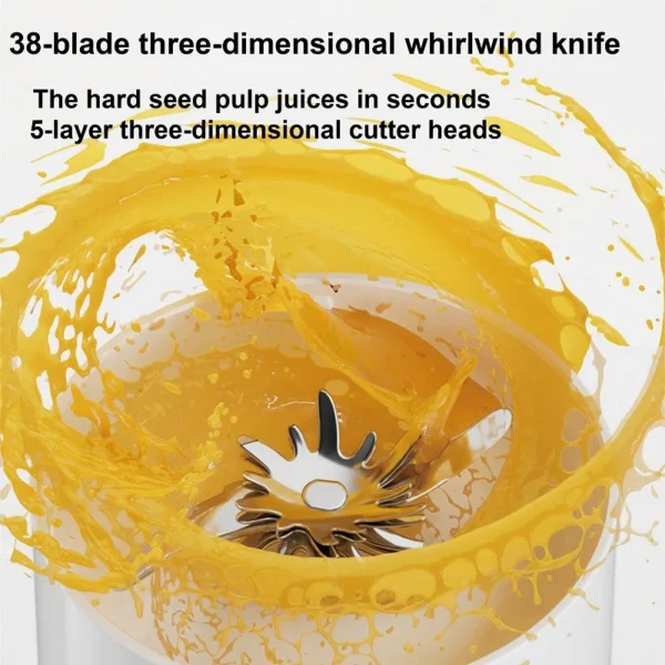 350ml Juice Maker Multifunctional Wireless Crushed Ice Portable Fruit Stirring Juicing Cup Double Glass Juicer USB Rechargeable - Image 4