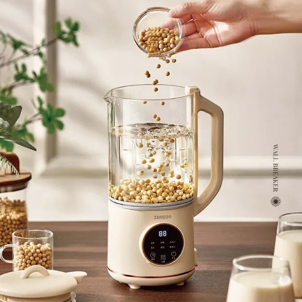1200ml Smart Soymilk Maker Portable Electric Juicer 10 Leaf Knife Fast Food Blender Auto Heating Wall Breaker Multifunction 220V