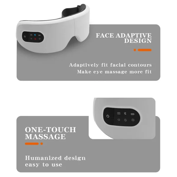 Smart Eye Massager Vibration Eye Care Massage Instrument Bluetooth Music Heated Eyemask Dry Fatigue Relief Portable Foldable - Image 6