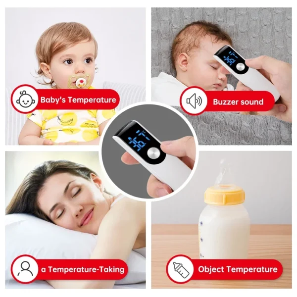 Infrared Fever Thermometer Digital LCD Infant Adult Non-contact Laser Body Temperature Ear Thermometer Finger Pulse Oximeter - Image 5