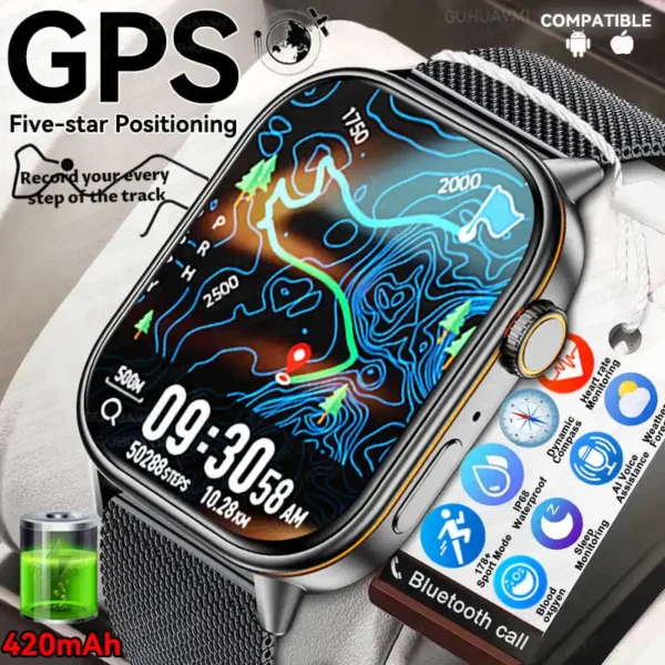 2025 For Xiaomi Original Built-in Dual-band GPS Men Smartwatches BT Call IP68 Waterproo Fitness Military Sport Smart Bracelets