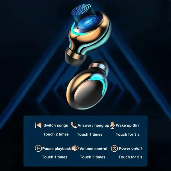 F9 Wireless Earphones Bluetooth Stereo Headphones Sport Waterproof Noise Reduction Wireless Earbuds with Mic for Lenovo Earphone - Image 4
