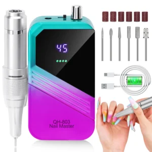 45000 RPM portable electric drill nail machine, nail grinding machine, acrylic gel polishing machine rechargeable polishing tool