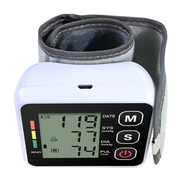 Automatic Digital Blood Pressure Heart Monitor Tensiometer Wrist Cuff Manometer Sphygmomanometer BP Pulse Rate Meter Machine
