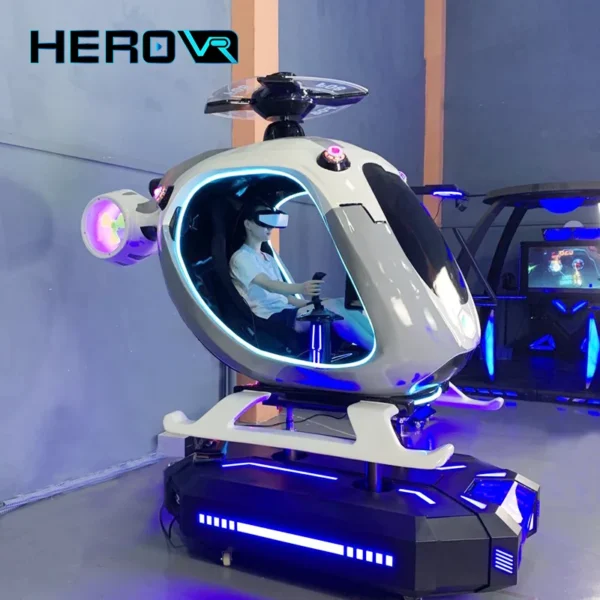 Indoor Playground Motion Flight Simulator Self Driving VR Helicopter Simulator Cockpit - Image 5