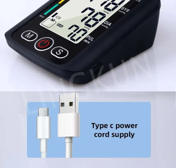 Big Screen Broadcast English Voice Tonometer New LED Black Blood Pressure Monitor BP Monitors Arm Tensiometers Heart Rate Meter - Image 6