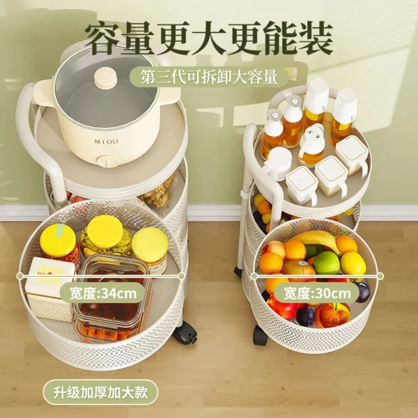 Kitchen vegetable basket rotating rack multi-functional storage rack multi-layer vegetable rack for vegetables and fruits - Image 3