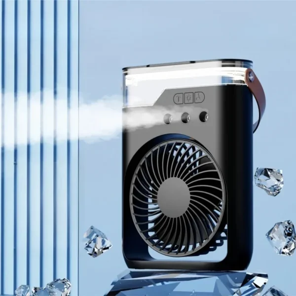2-in-1 Mini Fan and Humidifier USB Rechargeable Cooling Mist Desk Air Conditioner Sprayer for Summer Office or Dorm - Image 3